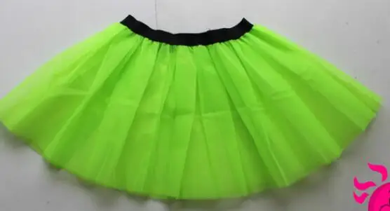 Прямая 1980 s неоновый зеленый женский неоновый УФ юбка-пачка ажурные перчатки бисер курица Необычные сетчатые бальные костюмы мини юбки
