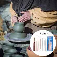 7 шт./упак. набор глиняных инструментов гончарная керамика формовочные инструменты деревянный Металл для резьба, керамика скульптурные ювелирные изделия изготовление