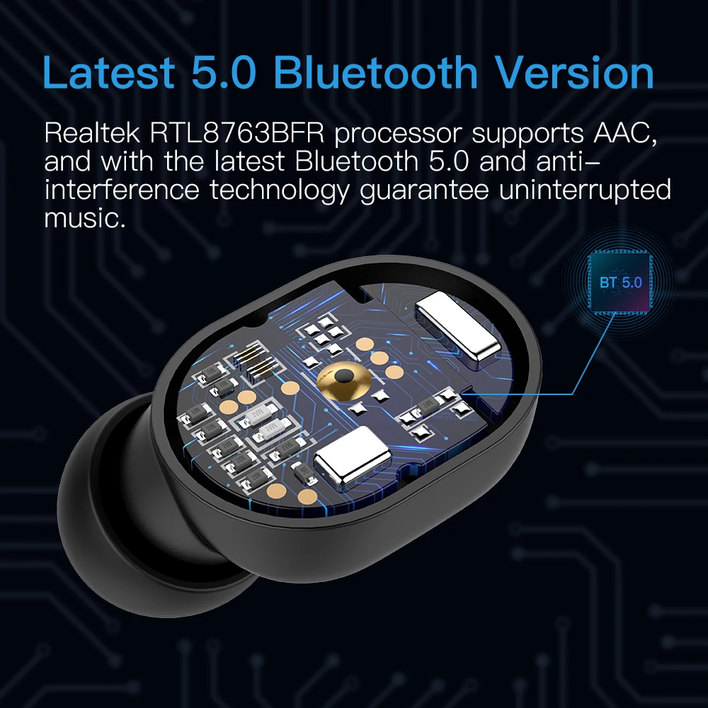 Wavefun X-Pods 2L Bluetooth 5,0 наушники AAC беспроводные наушники IPX5 водонепроницаемые наушники с микрофоном