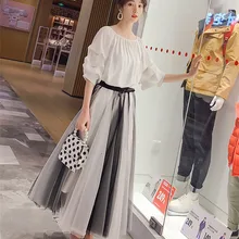 Женское летнее Плиссированное в стиле ампир сетчатая юбка модные праздничные миди юбки элегантная Милая сказочная Балетная пачка юбки с эластичной резинкой на талии