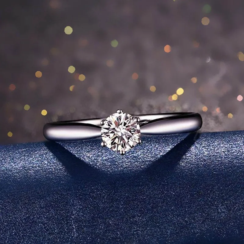 Women's Trendy Zinc Alloy CZ Decorated Ring Silver 1