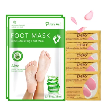 

6Pack/Set Exfoliating Foot Mask Feet Care Peeling Dead Skin Anti-Aging Anti Wrinkle Remove Dark Circle Eye Patches for Face Mask