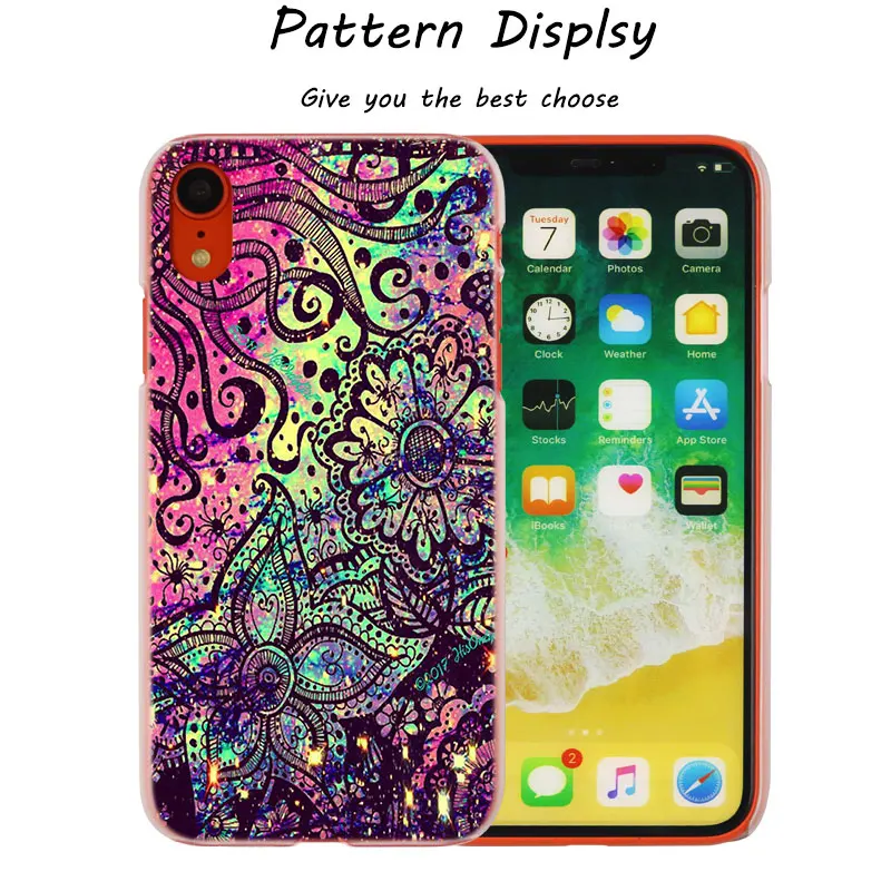 Модный прозрачный жесткий чехол с цветочным рисунком Мандала для IPhone X XS Max XR 8 7 6 6s Plus 5 SE 5C 4 4s - Цвет: 011