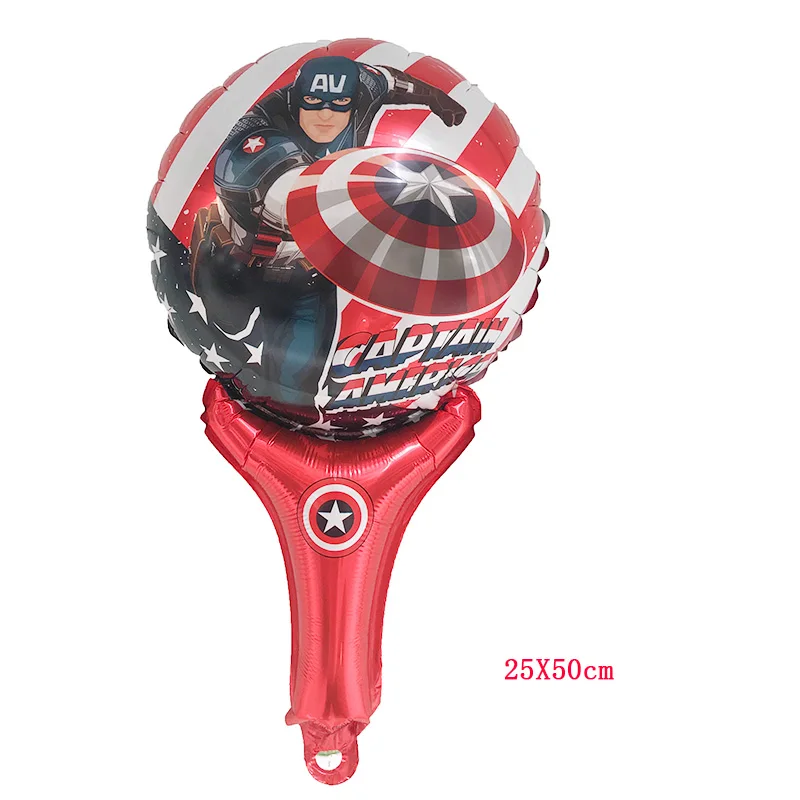 

50PC Captain America Hand stick balloon Aluminum foil balloons birthday party decorations kids toy globos