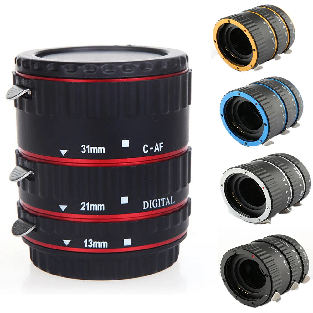 Foleto Auto Focus Macro Extension Ring Plastic Alloy Electronic AF TTL Tube Closeup set For Canon 1200d 7d 5dII 60d DSLR Camera