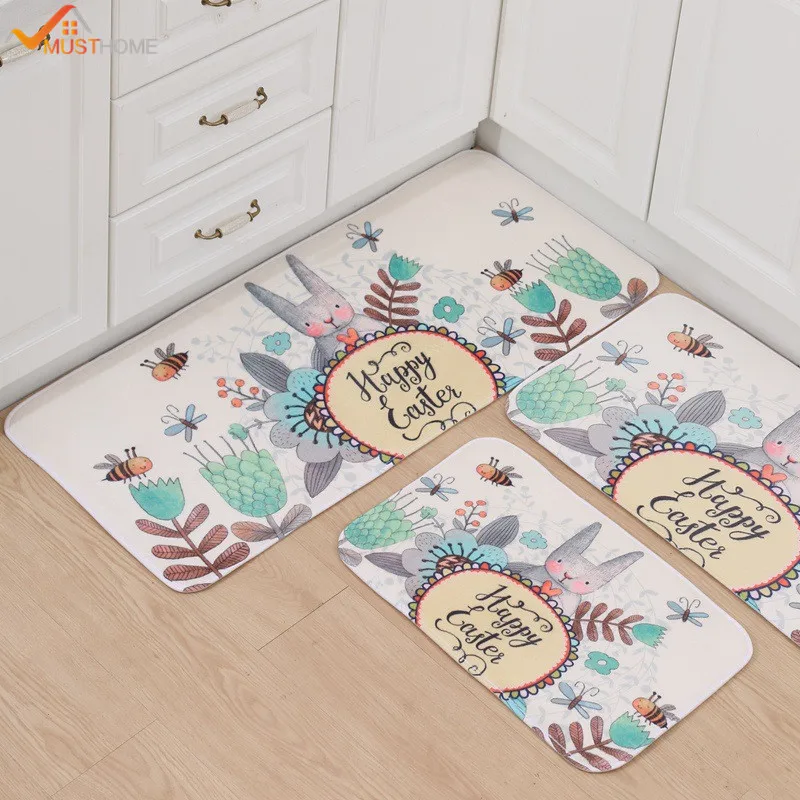 

Microfiber Cartoon Rabbit Bath Mats Non Slip Kitchen Mat/Rug