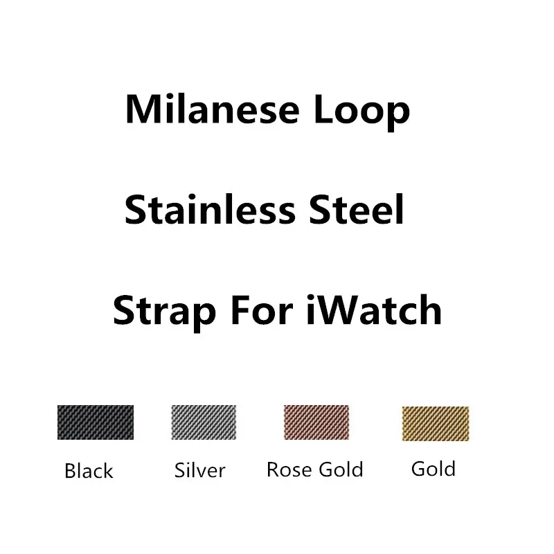 For Apple font b Watch b font Band 38mm 42mm Mesh Loop Magnetic Stainless Steel Closure