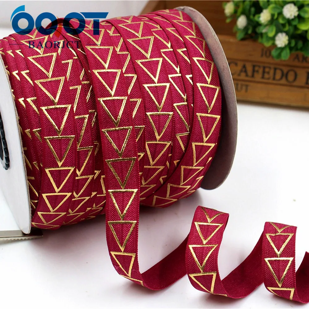 1760820 5 8 16MM hot  gold  print  triangle Elasticity 