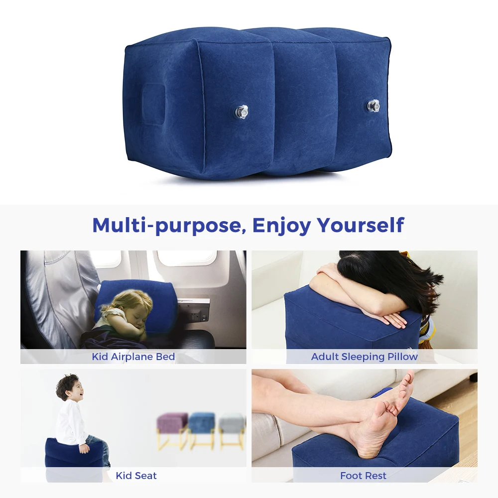 Дорожная надувная подушка для ног регулируемая высота портативная подушка для ног Подушка для переноски сумка для самолета домашняя машина офисная нога