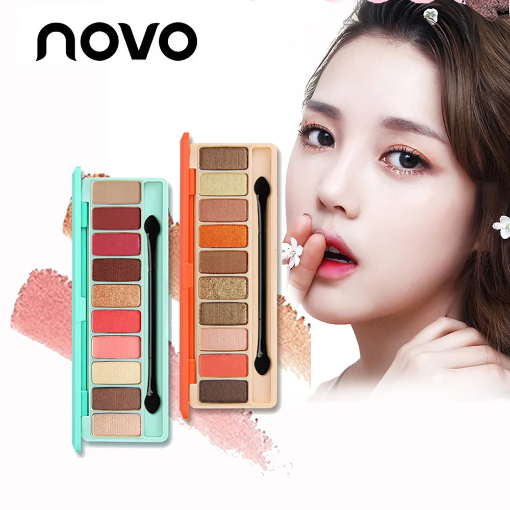 

Novo Palette Powder Matte Shimmer Eye Shadow Palette Makeup Set Matt Available 10 Colors Cosmetic Powder Smoky Eyeshadow