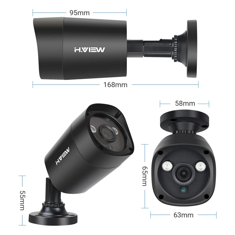  H.View 4mp CCTV Surveillance Kit 4mp Security Camera System 4 ch DVR 1080P 2K Video Output Kit CCTV - 32822277370