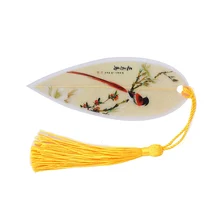 1 шт. милые Креативные закладки с кисточками Китайский Ветер Натуральная птица листья с прожилками закладки креативные канцелярские принадлежности