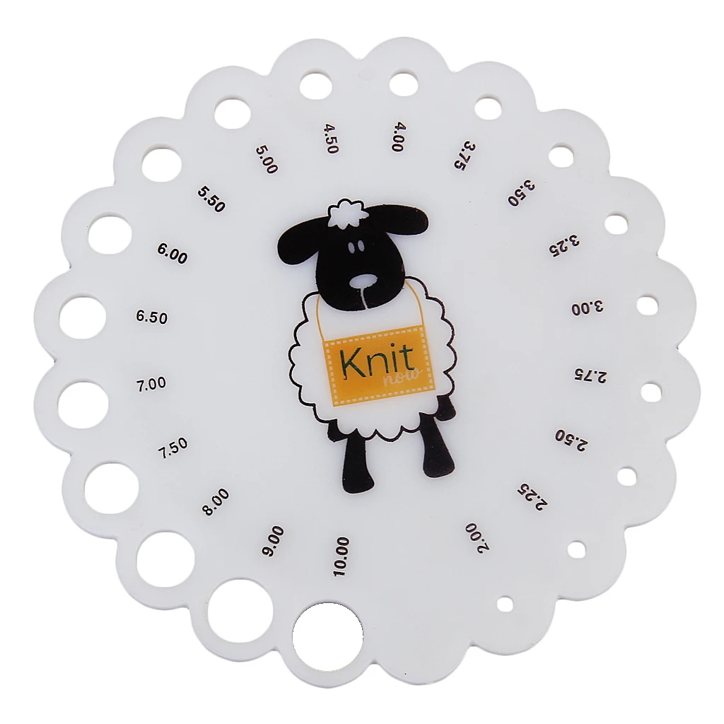 Round Knitting Needle Gauge Ruler Plastic Measurement Tool 2-10mm for DIY Crafts Sewing Fabric Accessory