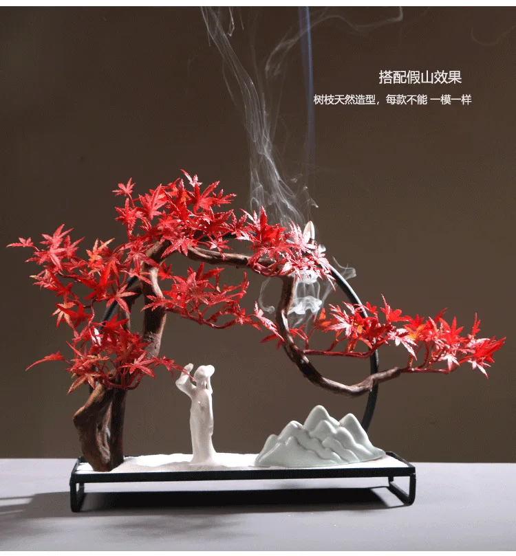 Имитирующий кленовый лист пейзаж дома пройти мягкие украшения Творческая модель комнатный семейный чайный зал китайский Декор