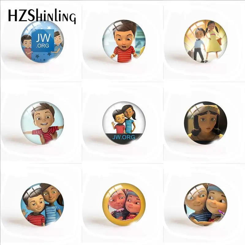 

JW.ORG Jehovah's Witnesses Glass Caleb-y-Sofia Photo Cabochon Glass Dome Handmade Crafts Jewelry Accessories Wholesale