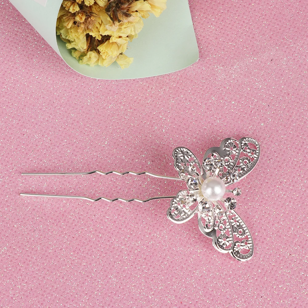 

1/2 PCs Vintage Wedding Bridal Hair Pins Bridesmaid Pearl Flower Hair Clips Crystal Hairpins Butterfly Jewelry Headwear Women