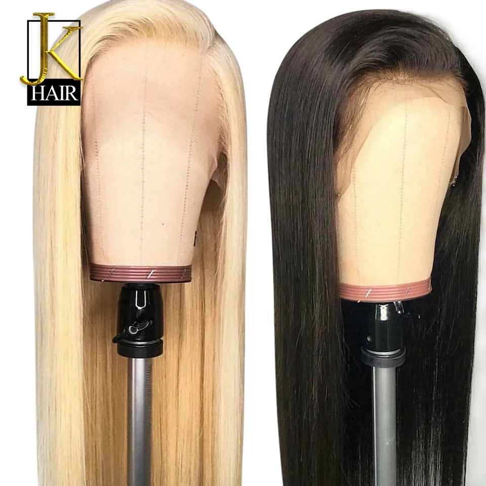 

Ombre 613 Blonde Lace Front Wig Remy Brazilian Straight Human Hair Wigs For Women Pre Plucked With Baby Hair JK Elegant Queen