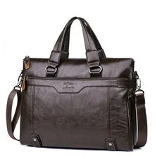 Винтаж Портативный кожаный деловой портфель для ноутбука сумки из натуральной кожи Для мужчин через плечо сумка-мессенджер портфель High End дорожная сумка через плечо