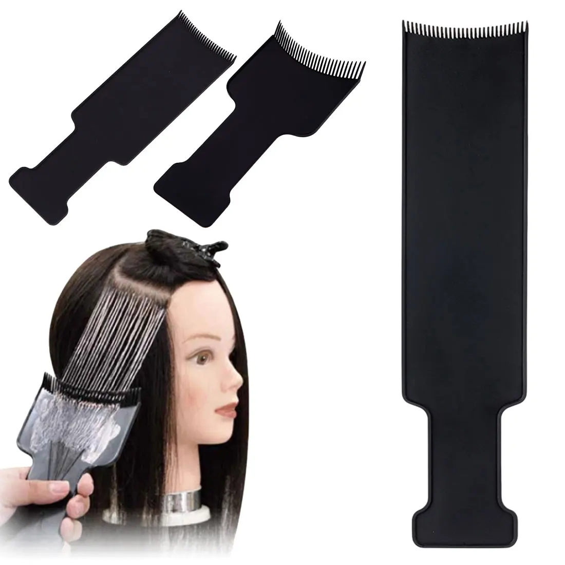 

Tin foil Perm Black Plastic Brushes Bleach Tint Comb Perm Application Brush Tool Dye Coloring Pet Comb