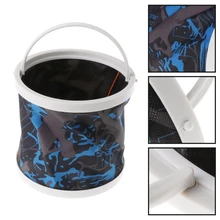 Рыболовное ведро холст круглый складной Открытый Портативный 14 см хранения Кемпинг Туризм Aug21_35