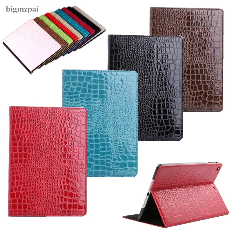 

For IPad Mini Case Flip Stand PU Leather Crocodile Pattern Case For Apple IPad MIni 1 Mini 2 Mini 3 Protective Tablet Cover+Film