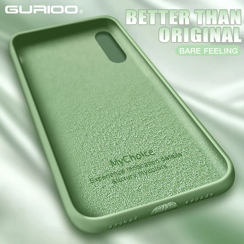 

Original Liquid Silicone Phone Case For iPhone 5 5S SE 7plus 6 6s 7 8 Plus Thin Candy Soft Cover Coque for iPhone X XR XS Max