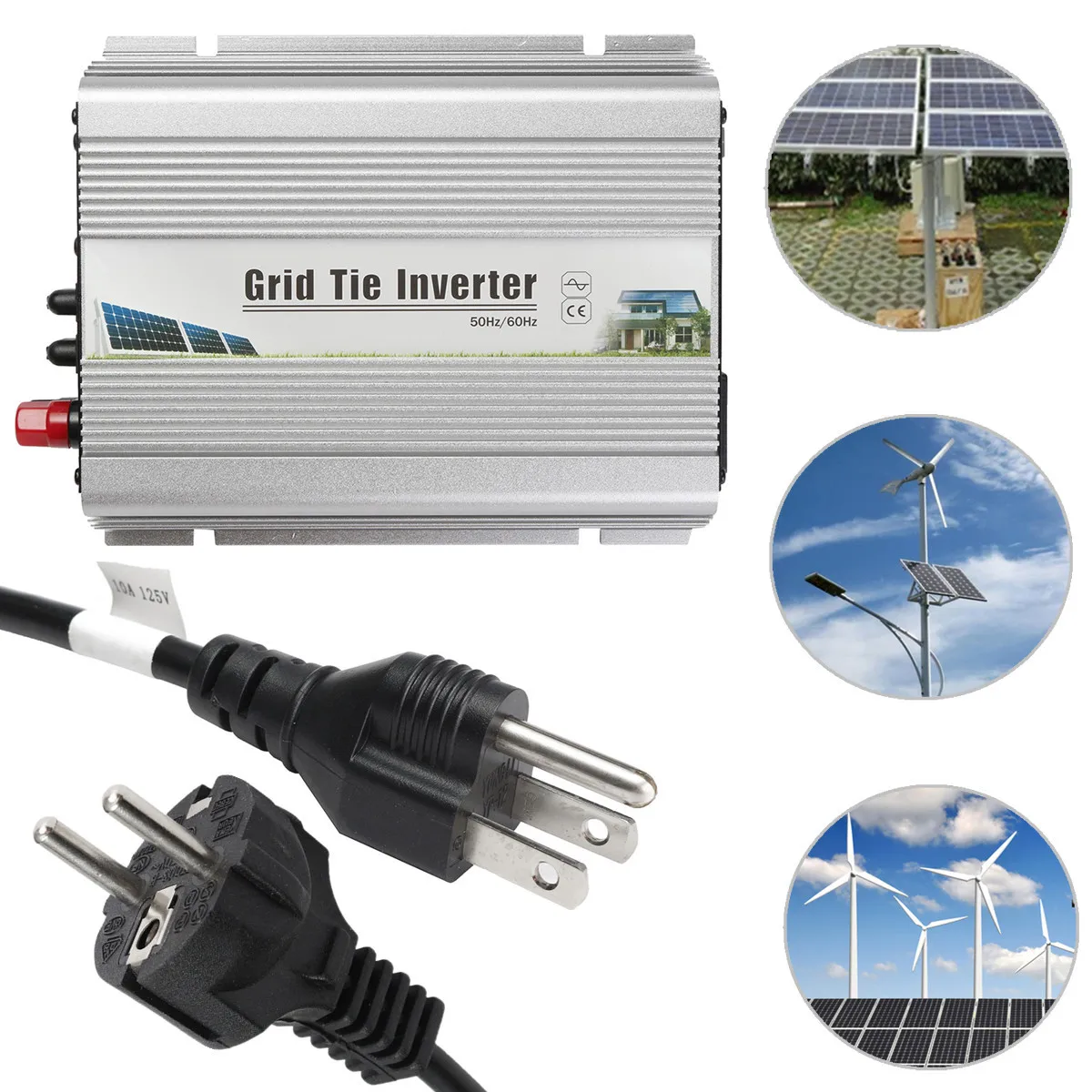 

Pure Sine Wave Solar Grid Tie Micro 600W 22-60V Inverter MPPT For Solar Panel Auto Control 50Hz/60Hz Heat-resisting Not Rust