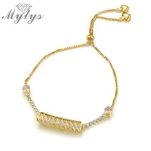 Mytys Новая мода Fracelet Femme желтый GP Кристалл браслет новое поступление B1020
