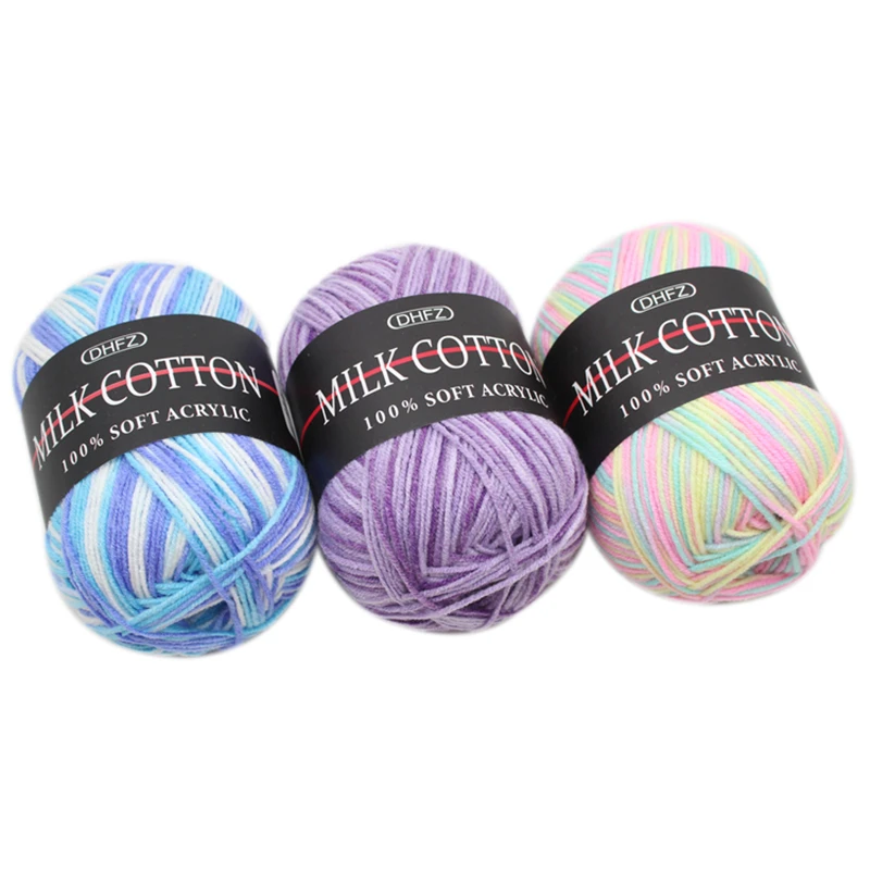 30pcs X 50g Milk Cotton Yarn for Knitting Baby Yarn Melange Soft Cotton