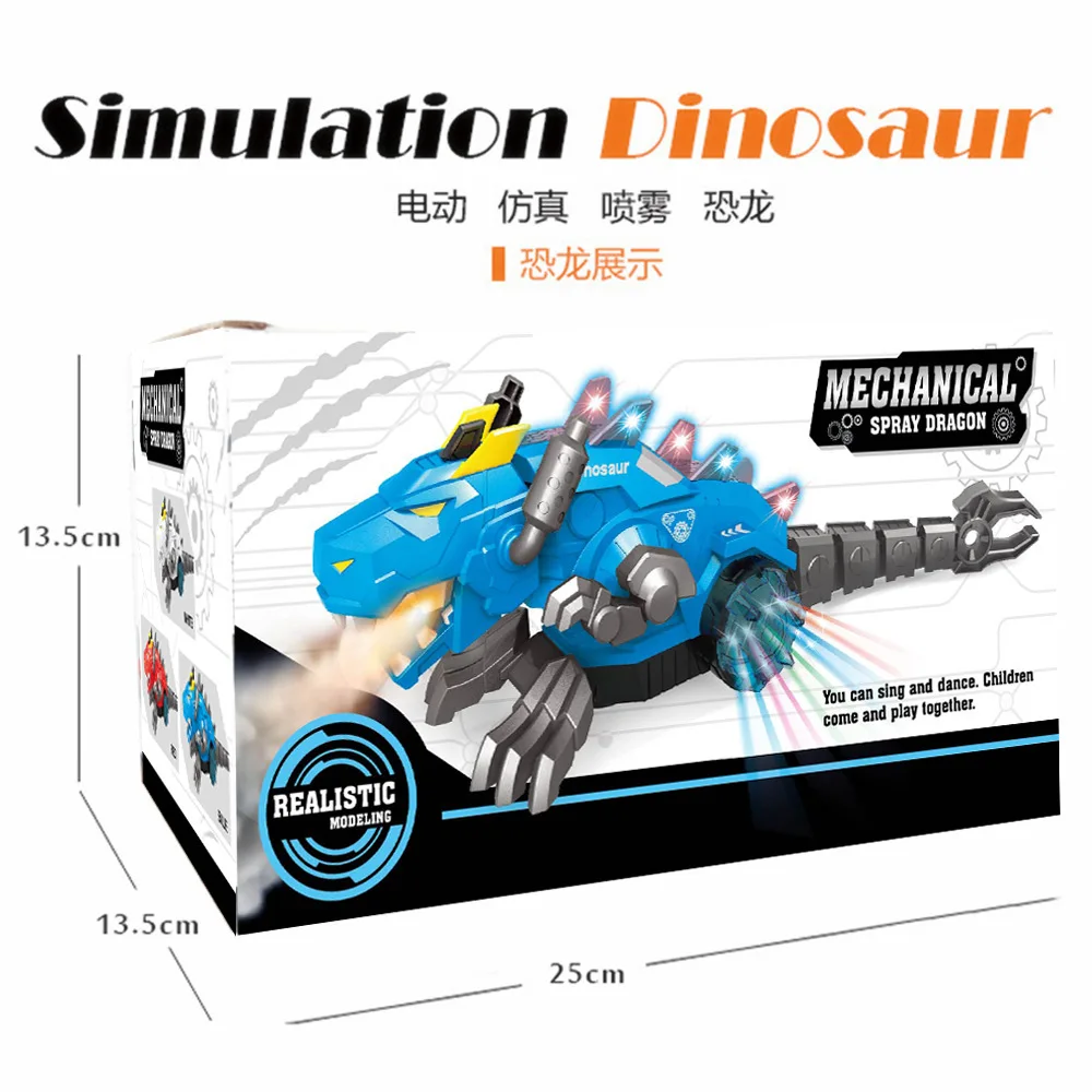 Elétricos com Música Caixa de Presente do Animal Natal para Crianças Spray Dinossauro Dragão Função Brinquedos Robô Eletrônico Estimação Presentes Pop 5 com música robô eletrônico caixa de presente