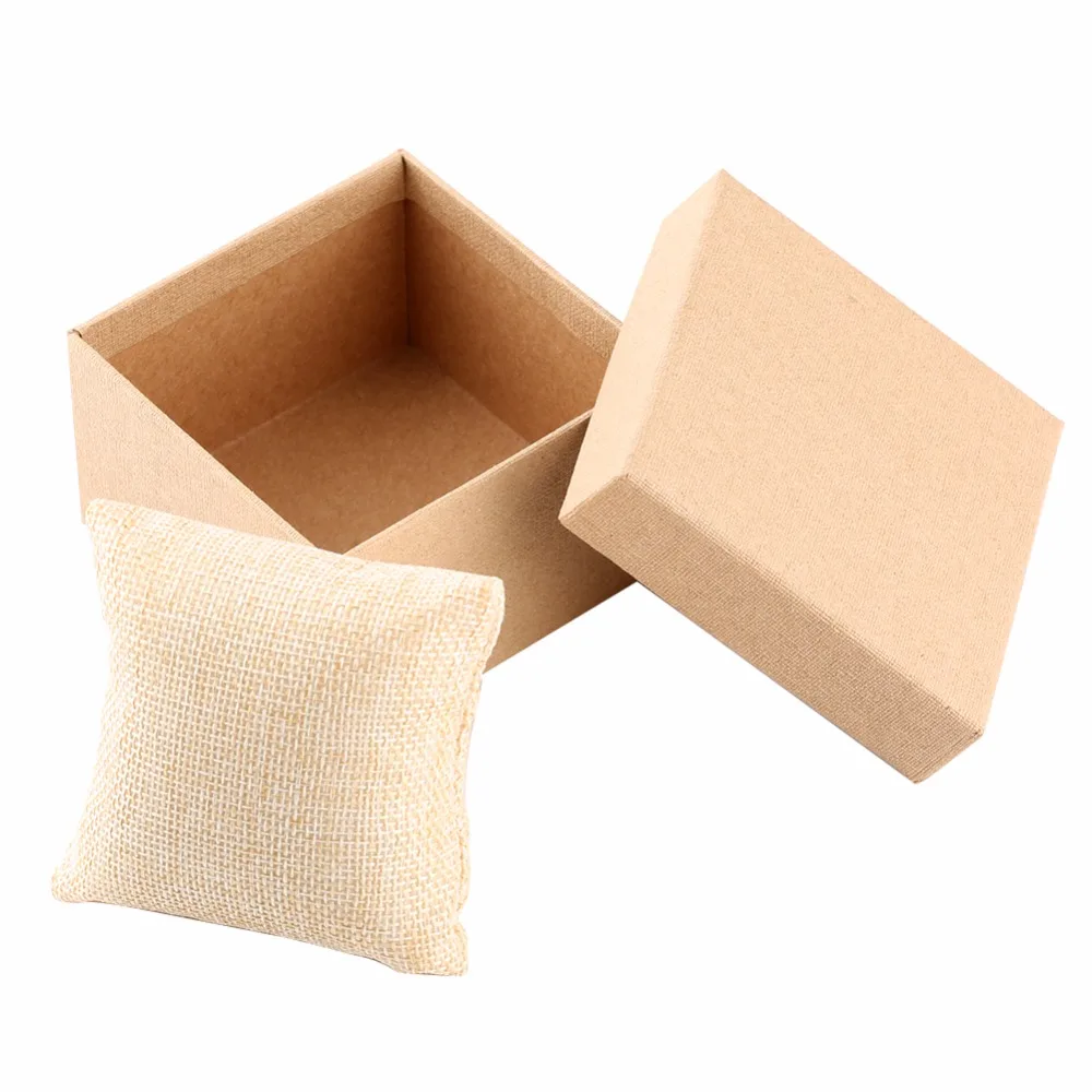 

Paper Wood Watch Boxes HIgh Quality Gift Box with Pillow 9*8.5*5.5cm