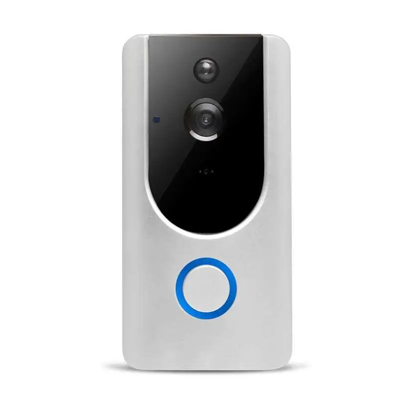

Smart Wifi Doorbell Wireless HD Video Camera Ring Motion Detection Silver, Ring Doorbell with Camera Security for Home