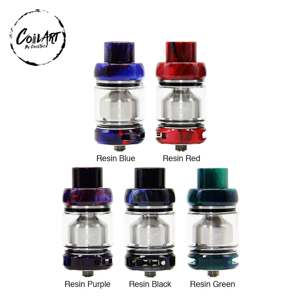 

Original Coilart Mage RTA 2019 Resin 25mm RTA Vaporizer 4.5ml Tank with Dual Coil Build & Postless Design Vape Tank Vs Manta RTA