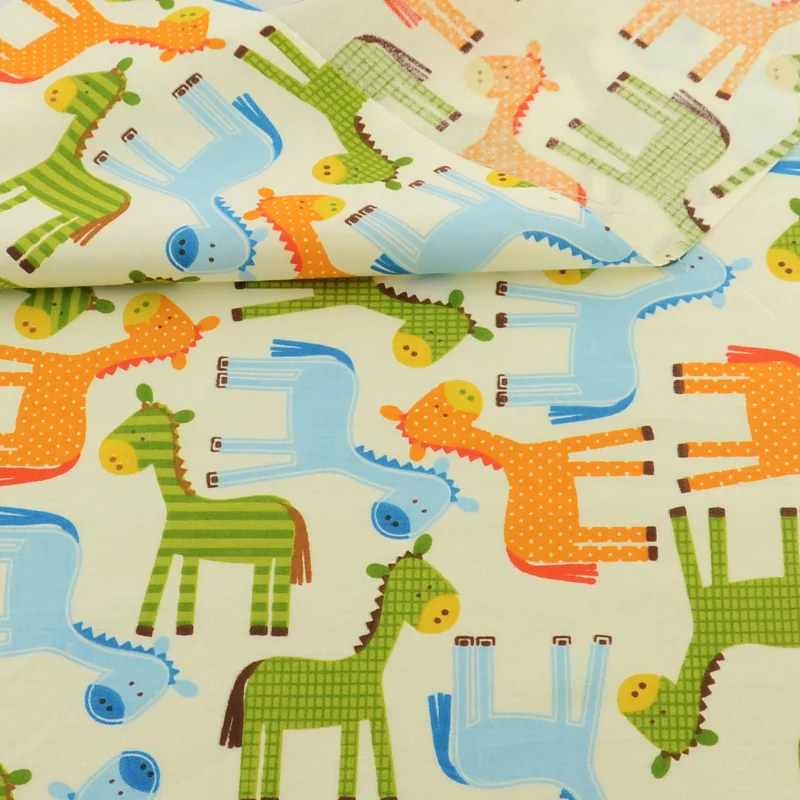 Colored Horse Cotton Fabric Bedding Decoration Teramila Fabrics Clothing Patchwork Home Textile Quilting Sewing Cloth Crafts