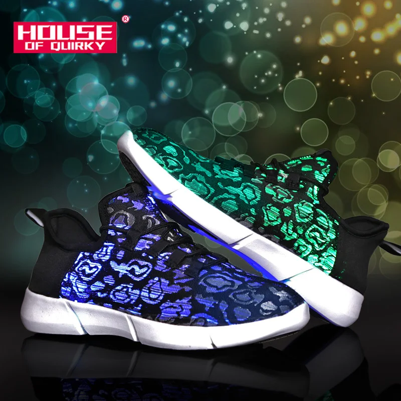 Tanie Rozmiar 25 46 letnie światłowód led buty dla dziewczynek chłopcy mężczyźni kobiety USB ładowania świecące tenisówki człowiek zapalić buty sportowe buty