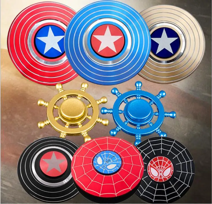 

Us captain fingertip gyro Fast Bearing Spider Finger Hand Spinner gyro EDC ADHD Rotation Anti Stress Aluminum alloy Man