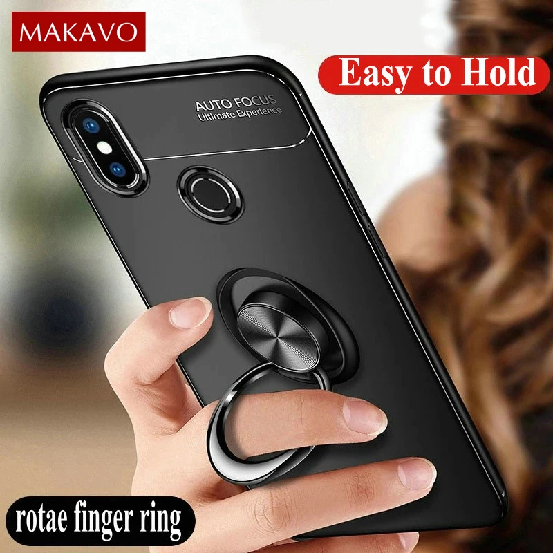 

For Xiaomi Mi Max 3 Case Max3 Finger Ring Holder Soft Silicone Matte Back Cover Case on For Xiomi Max 3 Max2 Phone Cases