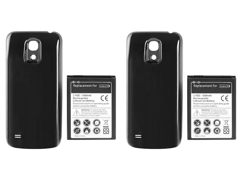 2 шт./лот 6200 мАч B500BE B500AE Расширенный Батарея+ 2 дополнительно Цвет чехол для Samsung Galaxy S4 IV Mini i9190 черный, белый цвет