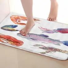 Морепродукты Стиль Коврик для ванной комнаты, смешной Противоскользящий коврик для ванной, занавески для душа s аксессуары, соответствующие вашей душевой занавеске