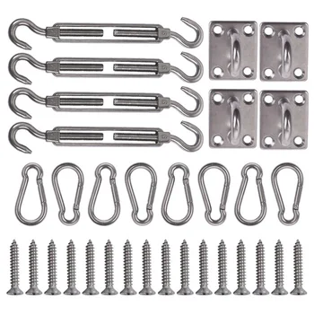 

304 Stainless Steel 6 Inch Sunrise Installation Complete Hardware Kit For Sun Shade Sail Super Heavy Duty,with Screws