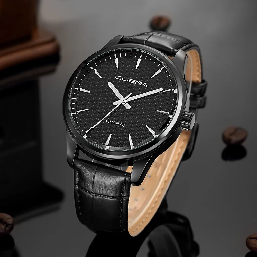 Модные мужские часы с кожаным ремешком для свиданий, Спортивные ...