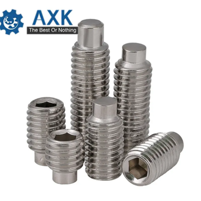 2//10X M3 M4 M5 M6 M8 M10 M12 Grade 12.9 Alloy 304 A2-70 Stainless Steel Hex Socket Spring Ball Plunger Screw Bolt 304 stainless steel M6 10pcs 12mm