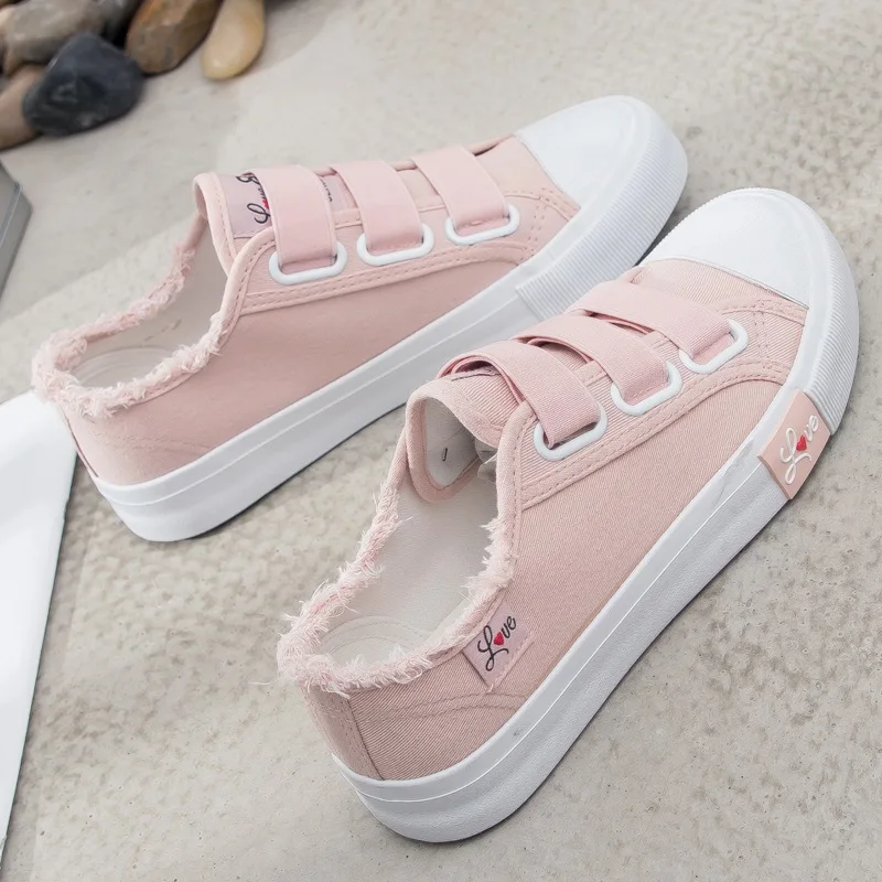 Женская Повседневная обувь; коллекция года; модная женская парусиновая обувь; удобные уличные кроссовки; женская Вулканизированная обувь; брендовая модная обувь на плоской подошве - Цвет: Pink