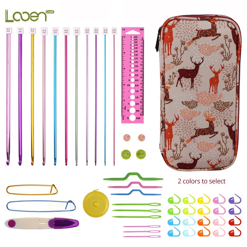 

Looen Afghan Crochet Hooks Set Sewing Tools Accessories Aluminum Mix 11pcs Yarns Crochet Hook Emergency Sewing Kit With Bag