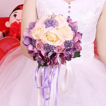 

Romantic Bridal Bouquet European Chaise Longue Roses Mariage Decoration, Fake Flowers, Home Decoration, Emulation