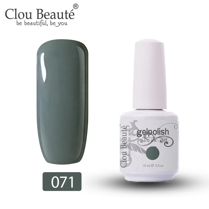 071 Clou Beaute Гель-лак для ногтей 15 мл, грунтовка для ногтей, гель-основа и верхнее покрытие, УФ светодиодный Полупостоянный лак, Гель-лак, замочить от белого - Цвет: 071