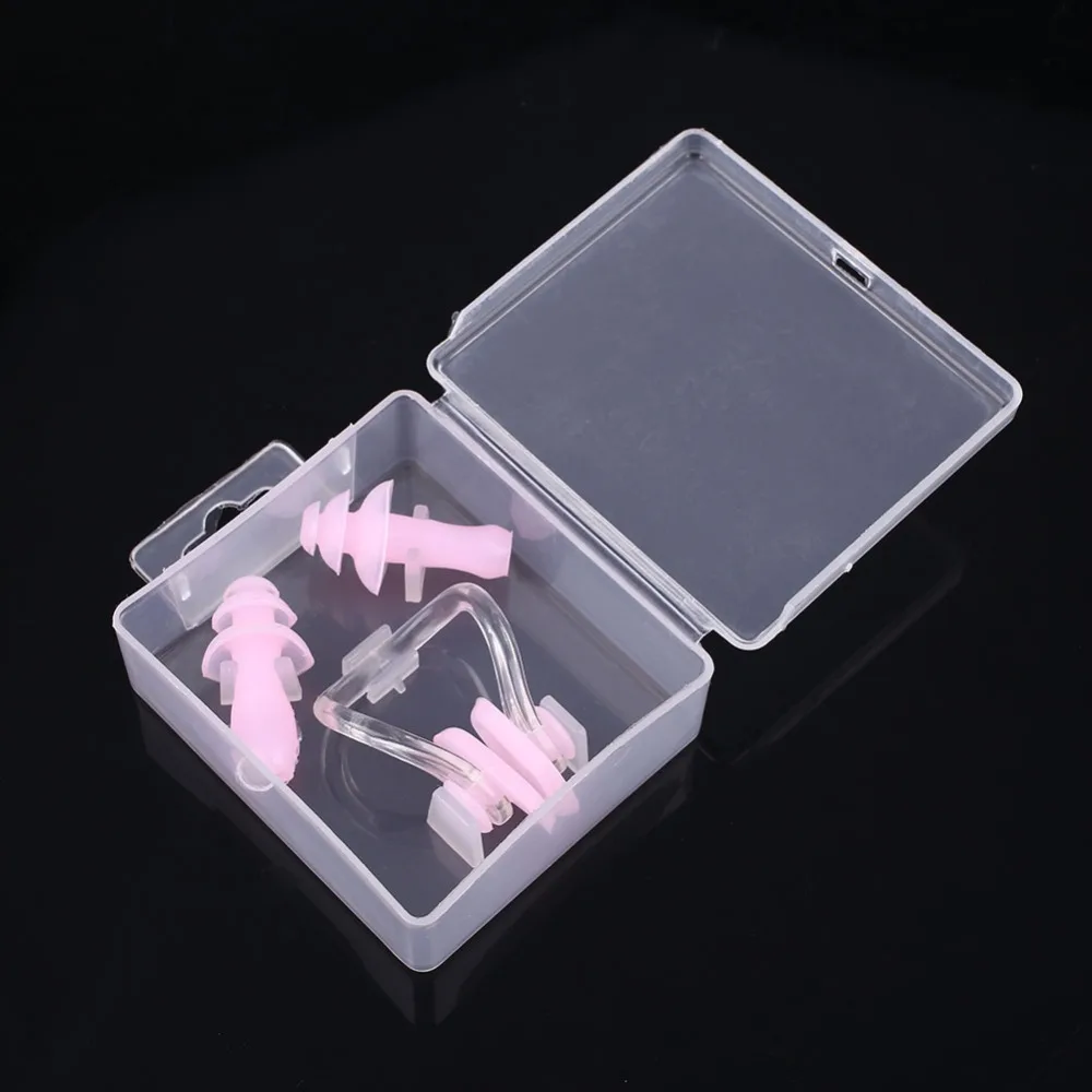 Soft Silicone Swimming Nose Clips + 2 Ear Plugs Earplugs Gear Water Sports Waterproof Set Silicone Earplugs Nose Clip