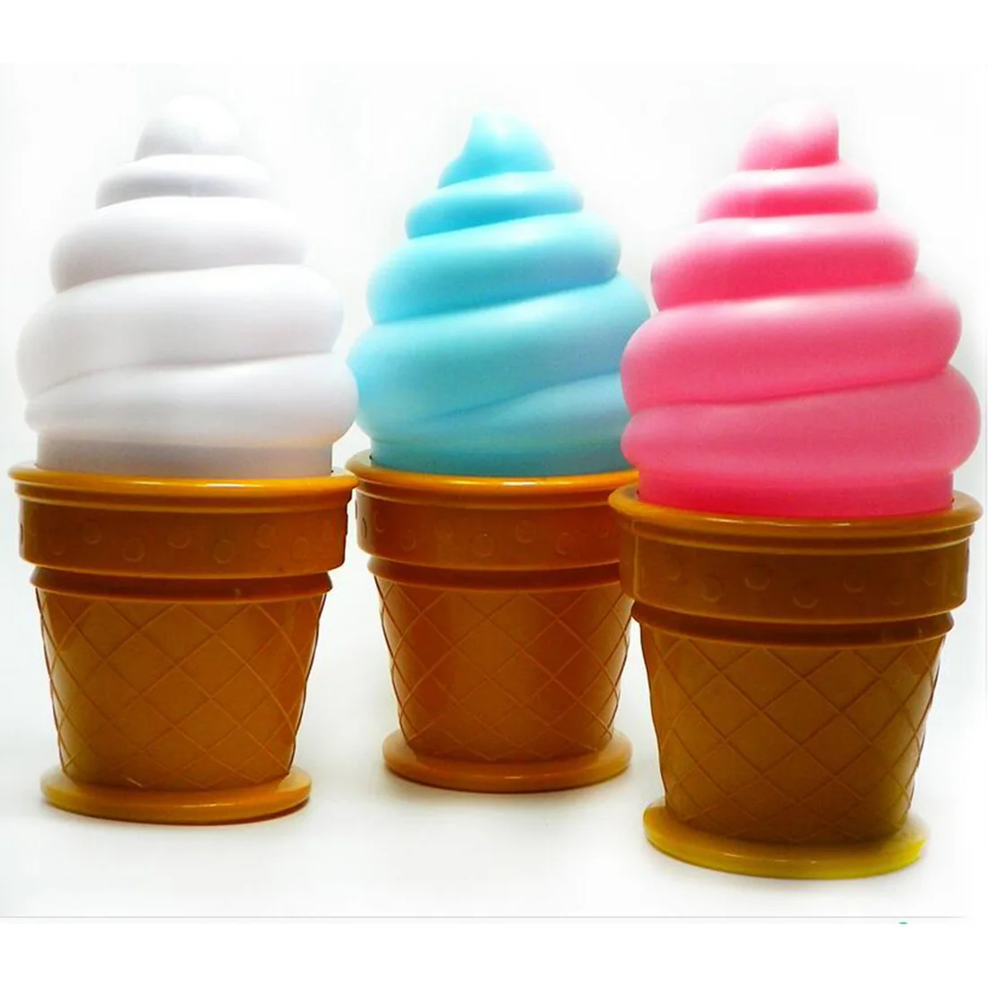 1pc New Magic Ice Cream Lamp LED Lamp Attractive Night Light for Children Kids Cone Shaped Table LED Lamp Bedroom Decor Light
