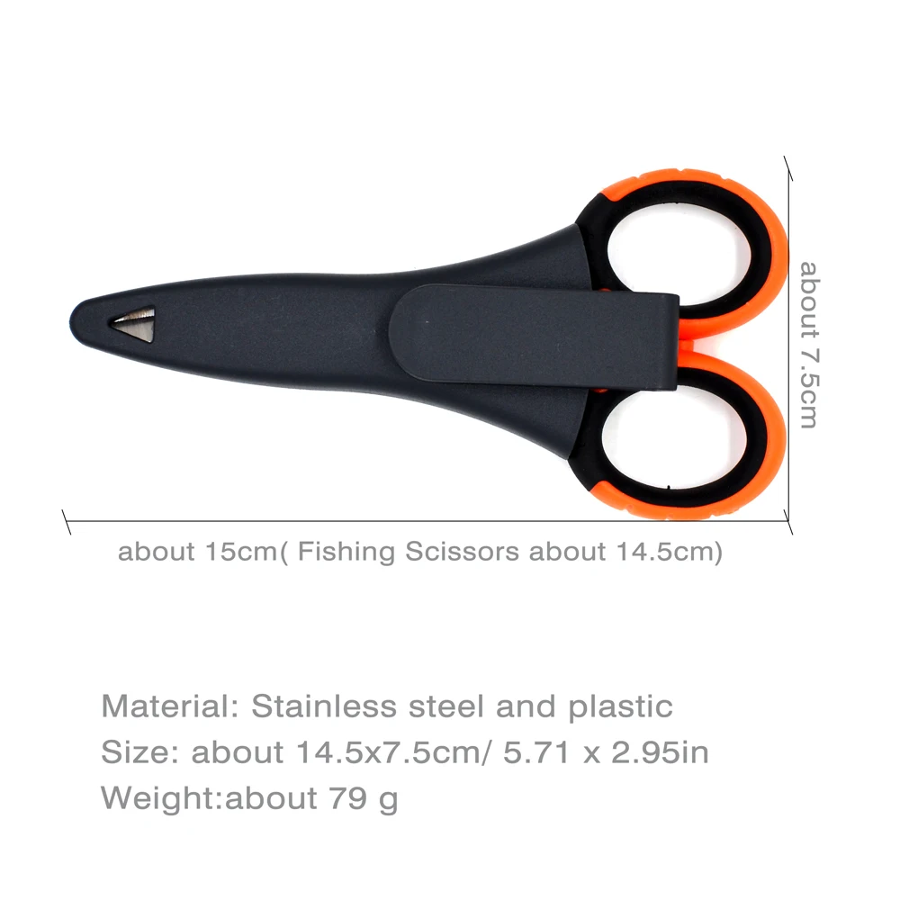 MNFT 1Set Fishing Scissors&Storage Case Braid Line Lure Cutter 14cm Mini  Fish Use Scissors Multifunction Portable Fishing Tools