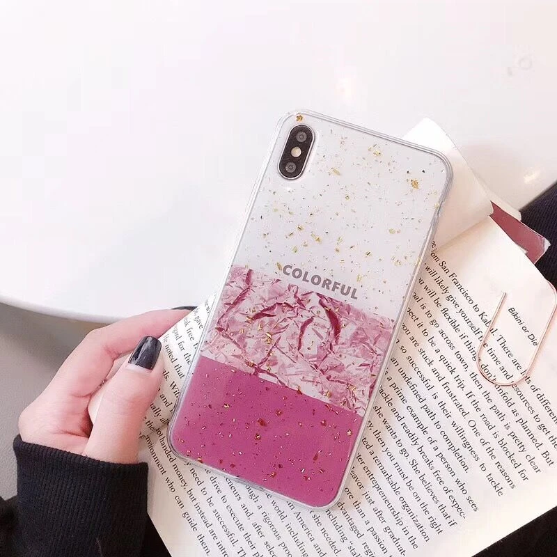 HUANQINGNew Flashpowder gold foil anti-soft rubber For XSMAX 7 Plus 6 6 S 6 Plus 8 Plus 8 Plus X XRmobile phone shell8